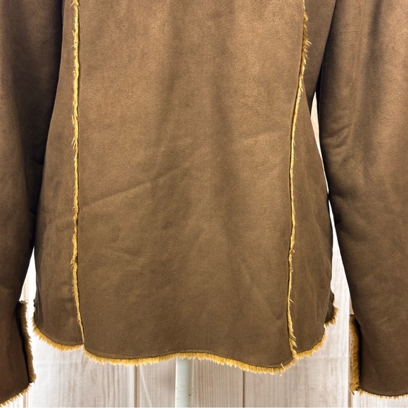 Outback Trading Co Shearling Western Jacket Embroidered Sleeves Brown Size Small - Picture 8 of 16
